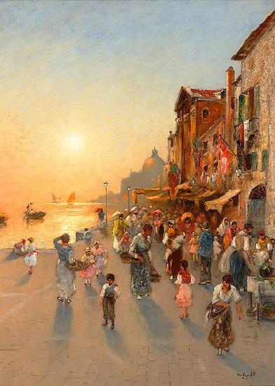 wilhelm von gegerfelt Evening View from Venice china oil painting image